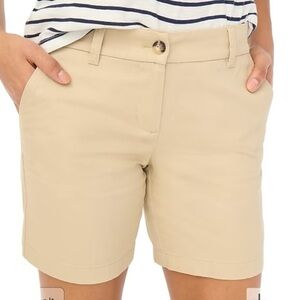 J. Crew Khaki Bermuda Shorts Size 31 Flat Front 9" Inseam